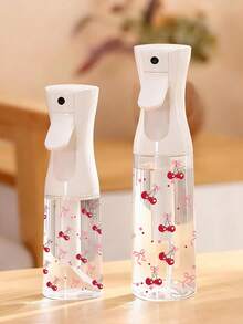 Cherry Bow Tie Pattern Clear PET Refillable Travel Spray Bottle, Multi-Purpose Fine Mist Spray Bottle For Travel And Business Trip,Makeup Remover Dispenser, Reusable Hair Spray Bottle, Continuous Water Mister, For Hair Styling, Cleaning, Plants, Facial Moisturizing