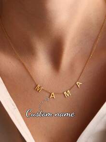 Customized Cute 3D Enamel Bubble Letter DIY Sliding Necklace, Uppercase Letter A-Z Personalized Minimalist Teardrop Letter Pendant, Elegant Birthday Wedding Engagement Jewelry Valentine's Day Gift - Segmented - View 7