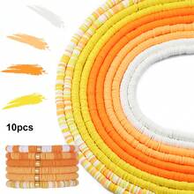 10pcs Colorful Soft Clay Spacers, Jewelry Making Spacers, DIY Beading Necklace Bracelet Supplies