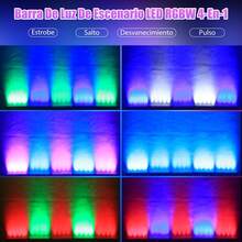 Tira de luz de escenario RGBW de 60 W y 9 LED, luz de pared, luz de pared para fiesta de bar de DJ, con control remoto, luz estroboscópica activada por sonido/DMX512, adecuada para fiestas, Navidad, iglesias, discotecas, bodas, bares, conciertos y otras ocasiones. - Tipo de Enchufe A USA (110-127V) - Ver 5