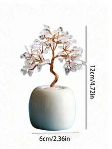 2026新款小白水晶树摆件，家居装饰，装饰风格，房间装饰，派对装饰，装饰工艺品，桌面摆件，餐桌装饰，厨房装饰，卧室装饰，伴娘礼物，朋友生日礼物，母亲节礼物，婚礼装饰配件，女士礼物 - 白色 - 查看 2