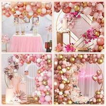 134 Stücke Rose Gold Ballon Girlande Bogen Set, 18/10/5 Zoll mehrfarbige Metallic Rose Gold und Weiße Ballons & Konfetti Ballons für Bridal-Shower, Rentnerpartys, Hochzeitshintergrund, Babypartys - Verschiedenfarbig - Übersicht 6