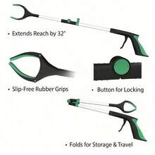 1pc Foldable Trash Picker Grabber, Thick Aluminum Alloy Litter Picker, Ergonomic Waste Claw For Elderly And Pregnant Women - Multicolor - View 4