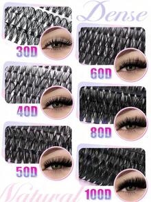 800pcs False Eyelashes Set, (30D+40D+50D+60D+80D+100D), Large Capacity Mixed Pack, 8mm-16mm DIY Eyelash Extension Kit, Single Lash Cluster Set, D-Curl Eyelash Extension Set, Accessories Include Glue, Sealer And Eyelash Extension Tools, Essential False Eyelashes Set For Women's Makeup, Create Glamorous Look, Suitable For Daily Use, Travel, Beginner, Wedding, Date, Party, Holiday And Other Occasions, Also Great Gift For Christmas/Halloween/Back To School Season. - 紫色 - 查看 7