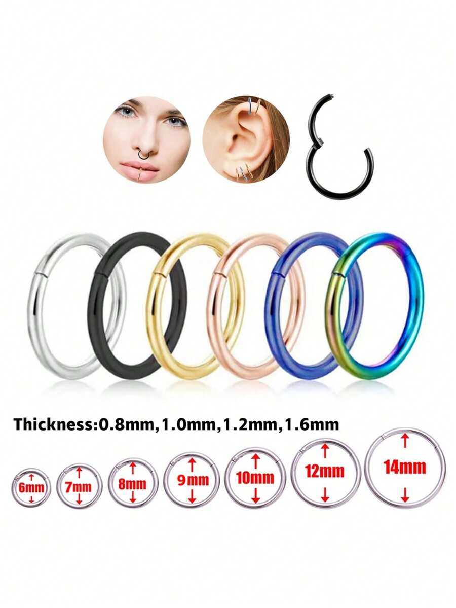 CatDObo 1 pieza Aro para la nariz sin costura de acero inoxidable 316l, joyería de perforación, arete multifuncional para cartílago cerrado, adecuado para uso diario de hombres y mujeres - anillo en la nariz - Ver 1