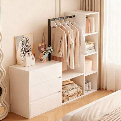 Armario Multifuncional Con Cajones Y Barra Para Colgar 140cm