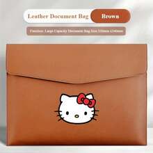 Sanrio Hello Kitty A4 Portable Business Office Organizer Bag - Multi-Color PU Leather Document Folder With Snap Closure - Fits Laptop/Phone/Invoices, Suitable For Lawyers And Entrepreneurs - Ideal Holiday/Back To School Gift - Multicolor - View 8
