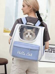 Bolsa de viaje portátil para gatos y perros con malla transpirable, correas para el hombro y la mano. Gran capacidad para artículos para mascotas, soluciona la constricción del hombro y el espacio limitado. Sin olor y sin estrés. Práctica para salidas diarias. - Multicolor - Ver 4