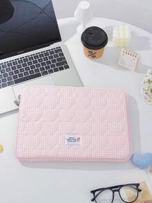 1件粉色格子印花轻便电脑内胆包，适用于11/13/15英寸电脑、笔记本电脑、平板电脑，可作为内胆包使用。适用于iPad Air 13、M3、Pro 11、M4、A16等11/10代、10.5/10.2/9.7英寸平板电脑，也可用于13/15英寸笔记本电脑。这款防震内胆包是白领和学生的必备收纳用品，也是返校礼物的理想之选。 - 粉色 - 查看 13
