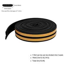 5M Door & Window Weather Stripping, Soundproof Insulation Seal Strip With Self-Adhesive Rubber Collision Protection - Multicolor - View 14