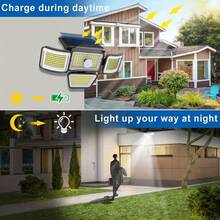 278LED Solar Lights With Motion Sensor Light 4 Mode Outdoor Waterproof 4 Head Solar Security Floodlights For Yard Garden Garage - 1 278LEDdeng - View 3