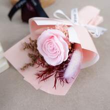 Boho Style Eternal Flower Small Bouquet Bouquets Bohemian Style Fall Flower Wedding Bouquets Bridal Bridesmaid Rustic Home Decor Valentine'S Day Souvenirs Mother's Day Wedding Decor - Pink - View 5