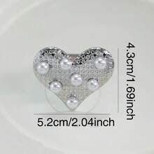 1pc Pearl Heart Shaped Napkin Ring, Suitable For Restaurants, European Style Napkin Holder