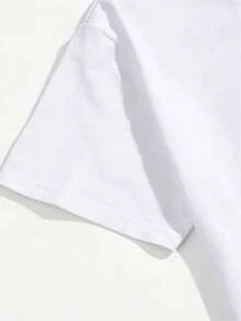 GRDR 男士美式印花圆领短袖T恤，舒适时尚 - 白色 - 查看 6