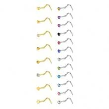 鼻钉：8 件装 20G 金/银 316L 医用级不锈钢鼻钉，低过敏性螺旋式鼻钉，男女通用，镶嵌透明立方氧化锆