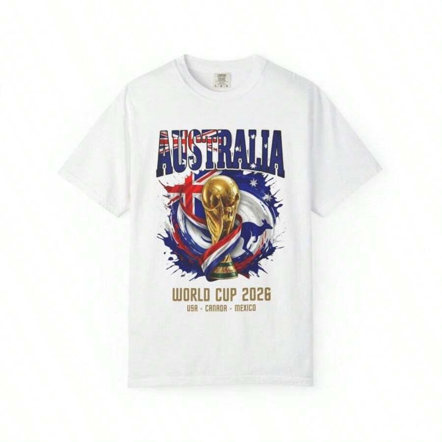Australia World Cup 2026 T Shirt Colors, Soccer Fan Tee, Football Shirt Unisex Gift For Coup - 白色 - 查看 1
