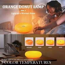 1 đèn bàn LED hình bánh donut màu cam, đèn trang trí không gian cắm trại, công tắc cảm ứng - điều chỉnh độ sáng 3 màu, chao đèn ABS, thích hợp cho phòng ngủ, phòng khách, phòng ăn, văn phòng, trang trí nhà cửa, độ sáng có thể điều chỉnh. - Nhiều màu - Xem 5