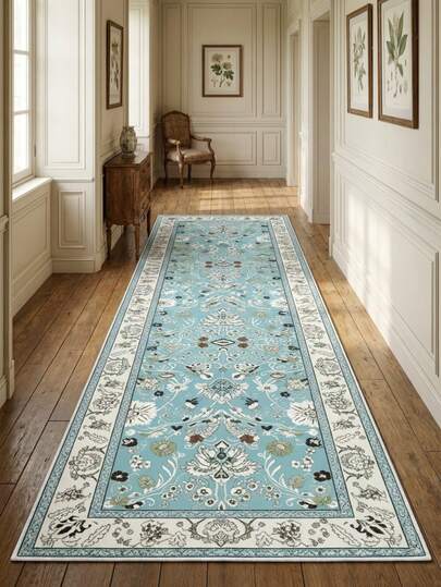 1 件可水洗新款波西米亚风花卉图案天鹅绒地毯，采用优质天鹅绒面料制成，适用于玄关、客厅、餐厅、书房等场所。多种尺寸可选，是乔迁或新年礼物的理想之选。