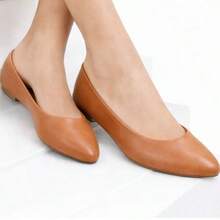 Pointed Toe Women's Pumps - Camel - View 1