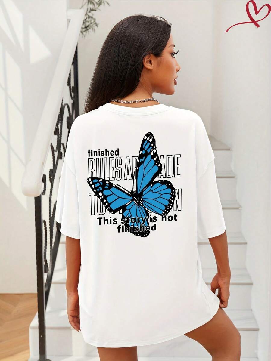 Women's Pure Cotton T-Shirt , Short Sleeve Round Neck Casual Top, Soft Breathable Basic Tee, S-XXXL Sizes Available, Summer Fashion, Daily Wear, Loose Fit,Suitable For All Seasons - style_bh - 查看 1