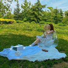 1pc Outdoor Transparent Inflatable Sofa, Multi-Functional Portable Camping Inflatable Sofa With Transparent Backrest Support, Quick Inflation, Suitable For Indoor And Outdoor, Made Of Durable Anti-Scratch PVC Material - Multicolor - View 4