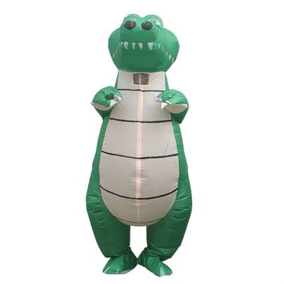 1pc Inflatable Alligator Costume, Unisex - Full Body Heart-Themed Fancy Dress, Suitable For Halloween, Carnival, Christmas And Various Event Parties