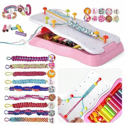 Kit de tejido de pulsera de paracord para reunión de mejores amigas - Accesorios lindos para hacer tu propia pulsera juntas, adecuado para niñas de 3 años en adelante, regalo interactivo para citas/fiestas de mejores amigas