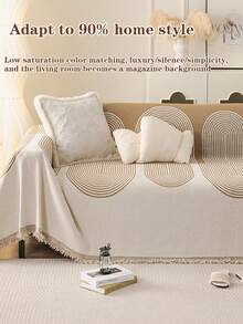 1 tấm bọc ghế sofa kẻ sọc, chống trầy xước và có thể giặt được, dùng để trang trí phòng ngủ, văn phòng, phòng khách, phù hợp mọi mùa, có tua rua trang trí, vừa với ghế sofa 1 chỗ, 2 chỗ, 3 chỗ. - Nhiều màu - Xem 6