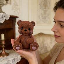 Wax Product Mold Cute Bear With Heart Paw Silicone Mold - DIY Aromatherapy Wax Melts & Decorative Candles Tool, Ideal For Valentine's Day, Mother's Day, Christmas, Birthday & Anniversary Decor/Gifts, Reusable Easy Demold - Seated Bear With One Clenched Fist Mold - View 3