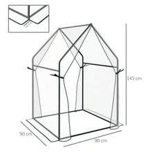 Foil Greenhouse, Hothouse With Double Door, Windproof Plant House For The Garden, 90 X 90 X 145 Cm, Made Of Transparent PE. - White - View 3
