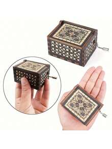 一款复古设计的手摇木制音乐盒，刻有“你是我的阳光”字样，适合送给妈妈。可用于生日、周年纪念日、婚礼、情人节或新年等场合，也可作为家庭办公室的精美装饰品。 - YL2021 - 查看 4