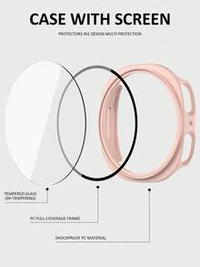 手錶錶帶 + 手錶錶殼套組，相容於 Galaxy Watch 8 40mm 與 44mm。柔軟舒適休閒運動矽膠錶帶，耐衝擊、耐刮花硬 PC 錶殼與強化玻璃螢幕保護膜 2 合 1 手錶錶殼。易於佩戴，觸控靈敏。適合男女款智慧手錶錶帶與錶殼。 - 粉色 - 查看 4