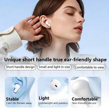 New Wireless Minimalist In Ear Music Earphones, Sports Mini Earbuds, TWS HIFI Dolby Earbuds, 9D Deep Bass Stereo High-Definition Calling Earphones, Suitable For Various Types Of Mobile Phones, Gaming Earphones, Couple Smart Earphones, Valentine's Day Gifts - 粉色 - 查看 6