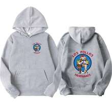 sweat-shirt à capuche Automne/Hiver Los Pollos Hermanos Frères de poulet Imprimé Mode Homme/Femme Polaire Décontracté Sportswear - bleu indigo - Voir 13