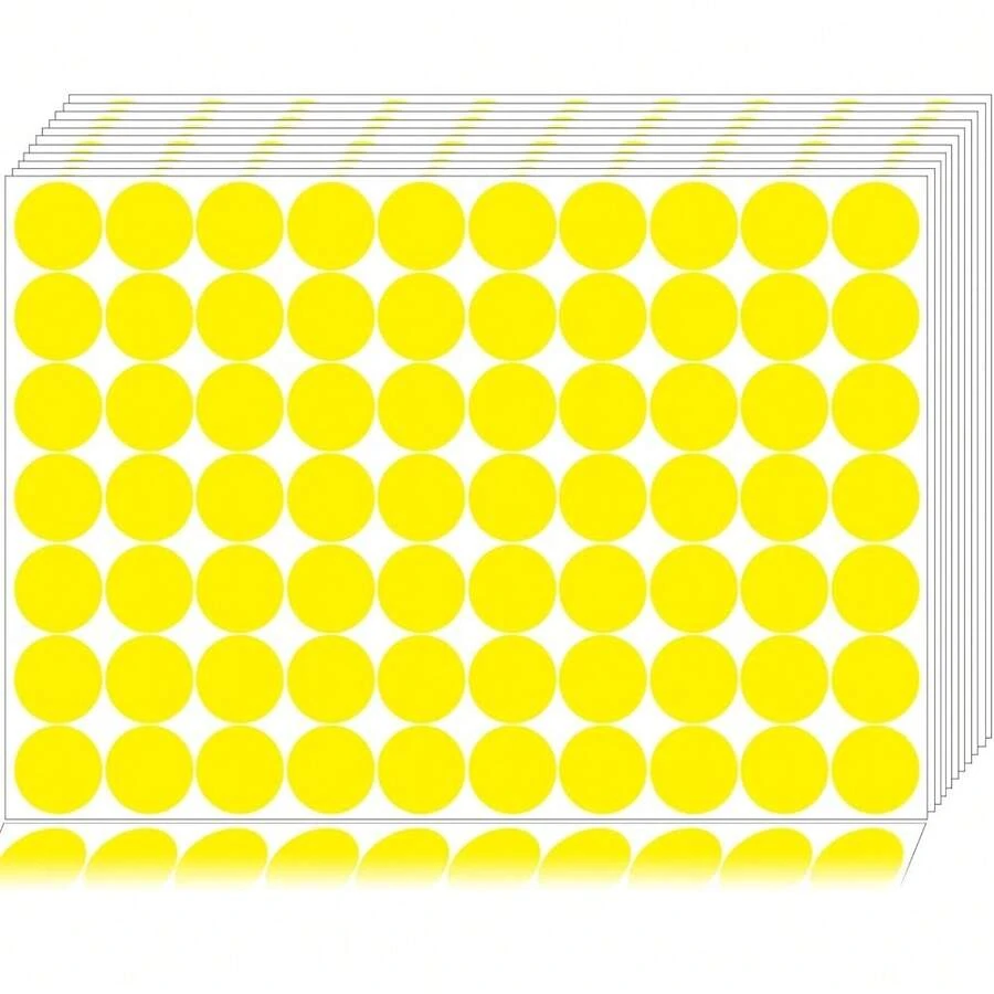 1400 PCS Yellow Dot Stickers Round Coding Labels Circle Dots Labels Stickers Polka Circle Dot Stickers Label Sticker For Office,Classroom,Papers Etc - Yellow/1400pcs - View 1