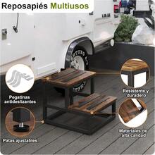 CYPNJeeLeeko Taburete EscalónBanquito de Madera para niños y Adultos Banco Infantil Multiusos con Estructura de Metal y Base Antideslizante Cocina y Cama Marrón 2 PeldañosFashion - 219668292 - Ver 5