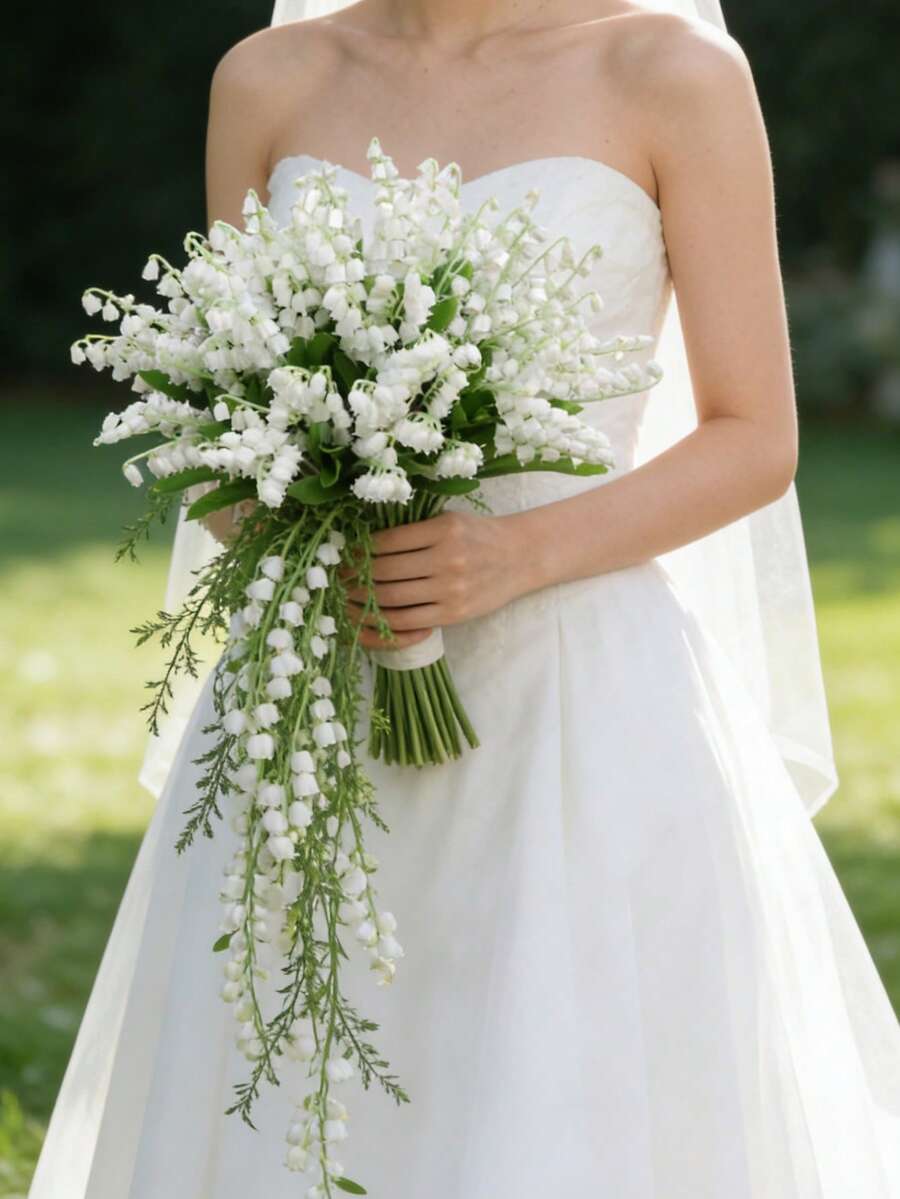 1 Bó hoa loa kèn trắng nhân tạo - Thích hợp cho đám cưới, lễ đính hôn, trang trí nhà cửa - Đa năng cho ngày Valentine và lễ tốt nghiệp - Hoa trang trí bàn không cần chậu - Món quà hoàn hảo cho người yêu thích trang trí nhà cửa và người tổ chức sự kiện (Một bộ gồm 6 nhánh) - trắng - Xem 1