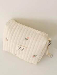 1pc New Zipper Embroidered Pouch, Mommy Bag For Baby Items, Stroller Hanging Bag, Diaper Bag, Portable Travel Storage Pouch - Multicolor - View 8