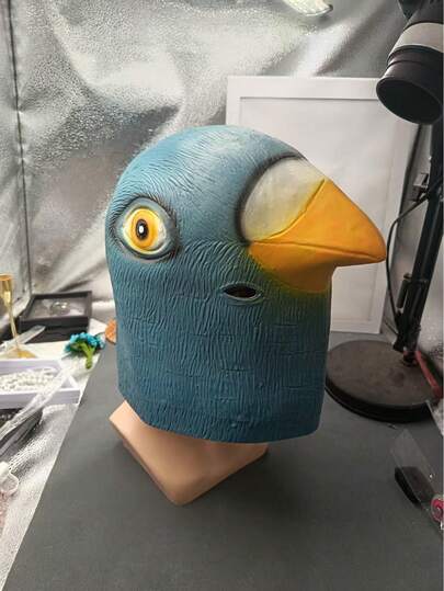 1pc Vivid & Cute Pigeon Mask, Latex Headgear Costume Accessories, Halloween Role-Playing Costume Props, Bar Club Party Decoration Photography Props, Stage Performance Accessories