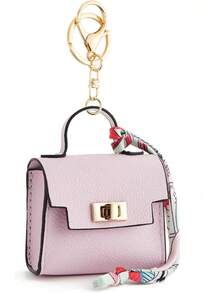 Mini Backpack Keychain For Women,Small Change Pouch Coin Purse Twist-Lock With Key Headset Bag(Orange) - 紫色 - 查看 6