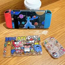 1套太空主题游戏机保护壳，适用于Switch OLED/ - 透明海洋元素 - 查看 2