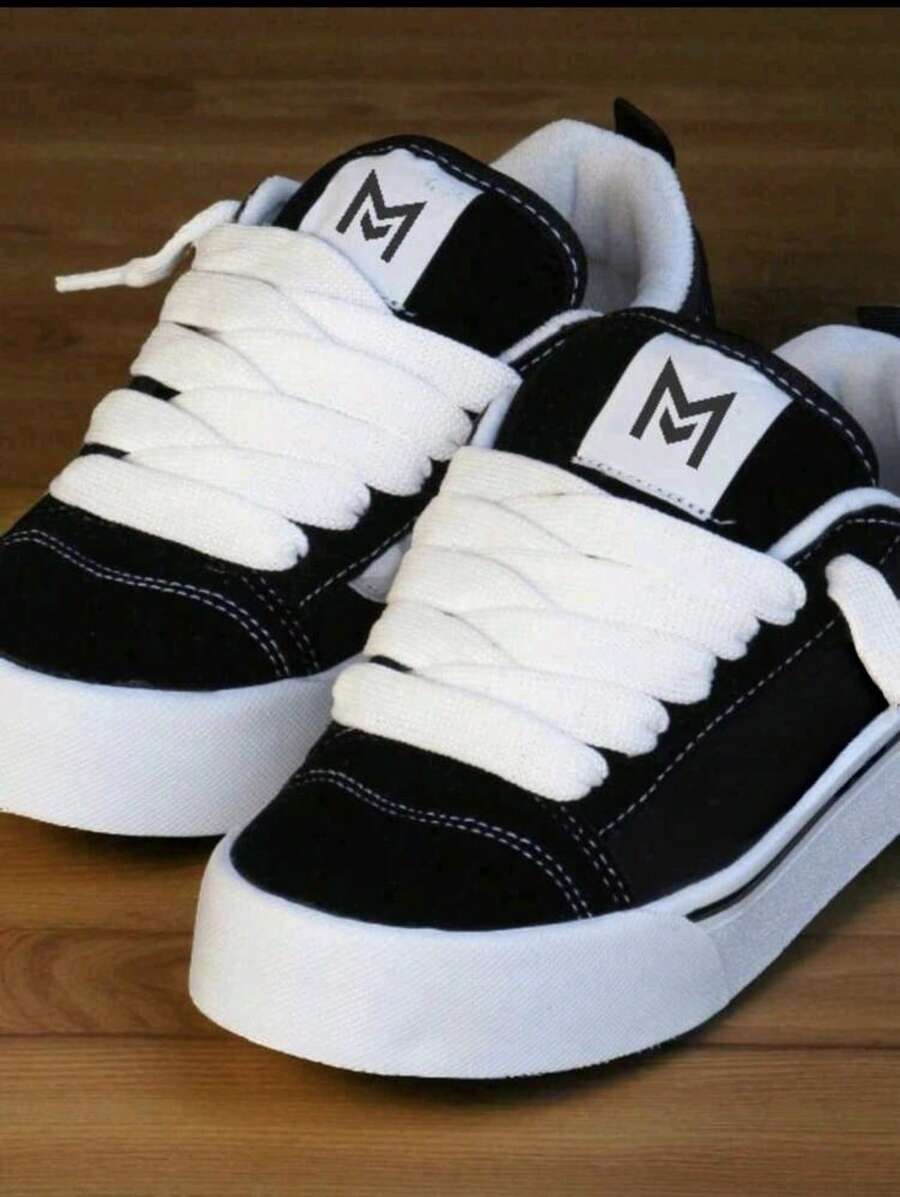 Marts Campus Skate Men's And Women's Tennis Shoes - Walking, Fast Shipping - Gym, Training, Sports, Comfortable, Running, Party - Đen và trắng - Xem 1