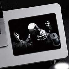 Gothic Skull Glass Mouse Pad, Terrifying Skeleton Cloak Design, Rigid Gaming Mouse Pad, Suitable For PC, Smooth Operation, Dominate The Game, Durable, Special Glass Surface, Improve Precision And Speed - Multicolor - View 2