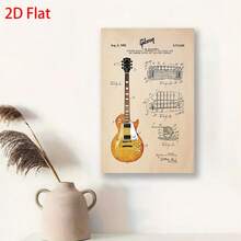 Framed Vintage Acoustic Guitar Blueprint Canvas Poster,Gretsch Design,Wall Art For Music Room Or Studio Decor,Detailed Instrument Diagram With Fretboard Labeling,Perfect Gift For Guitarists,Living Room,Bedroom,Home Office Wall Decor For Christmas Decrotions,Room Decor,Poster,Bathroom Deccor,Room Deocr,Wall Decor,Home Decor,Bedroom Deccor,Posters For Room,Christmas Gifts,Kitchen Deccor,Room Acesories,Living Room Deccor,Office Decor,Framed Wall Art,Gifts For Men And Women,Bathroom Accesssories,House Decor,New Year - Framed - View 2