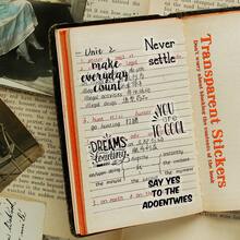 4pcs Transparent Inspirational Stickers With Beautiful Texts, Motivational Quotes And Positive Sayings, Suitable For Teens' Diaries And Scrapbooks - Black - View 5