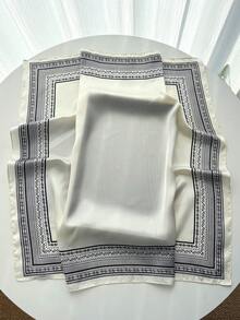1pc Women's Solid Color Printed Bandana Scarf, Headband, Neck Scarf, Suitable For Daily Use,Beach,Holiday,Accessories,Travel Essential - White - View 2