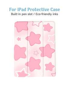 1pc Vintage Blue Hibiscus Flower Pattern Tablet Protective Case, Compatible With Apple IPad 10.2 Inch, IPad Pro 2021/2020, IPad 9th/10th Gen, IPad 11 Inch 11th Gen 2025, Galaxy Tab A8 10.5 Inch  Matepad 10. , Anti-Drop, With Pen Slot, Support Sleep/Wake - Multicolor-1 - View 5