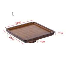 1pc Minimalist Retro Wooden High Heel Shaped Tray, Round/Square Dessert Display Stand, Bamboo High Heel Fruit Plate For Living Room - Multicolor - View 11