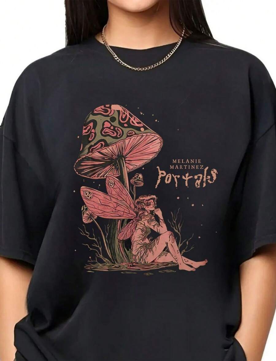 Vintage The Trilogy Tour 2024 T-Shirt Portals Album Retro Portals Tour 2024 Shirt Melanie Tour Black Color - màu đen - Xem 1