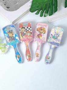 1pc Paw Patrol Character Shaped Comb, Cute Ryder, Chase, Rubble, Sky, Zuma Air Cushion Detangling Brush, Glitter Brush - Multicolor - View 5
